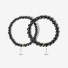 Aekki Gold Plata Hematite Natural Stone Bracelet