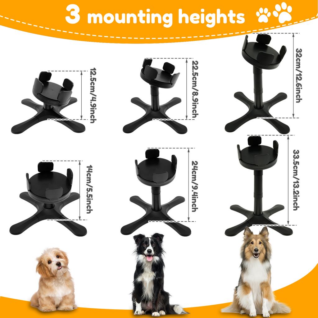 Adjustable Dog Bowl Stand Stable Elevated Dog Bowl Stand With Stainless Steel Bowl 2 Placement Modes Non Slip Tilted Pet Bowl