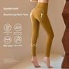 Högmidjade Varma Leggings i Kashmirull för Kvinnor - Slim Fit Magstöd