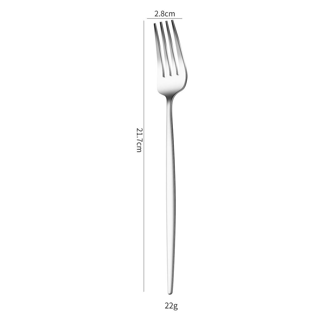 Gold-Plated Stainless Steel Cutlery Set: Includes Steak Knife, Fork, Spoon, and Knife – Four-Piece Western Style.