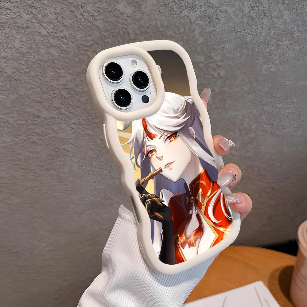 

Game GI Ningguang Wavy Edge TPU Mobile Phone Case for iPhone 17 16 15 14 13 12 11 Air Pro Max Plus Colorful Cover iPhone Air