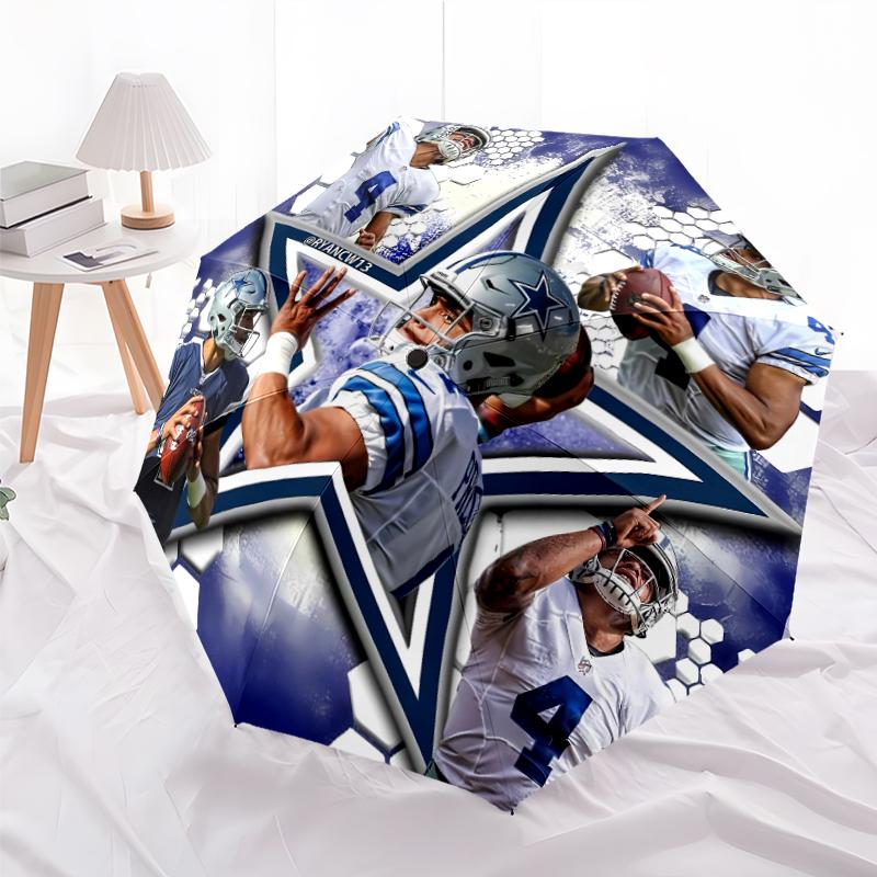Printed Dallas Cowboys Folding Umbrella,Outdoor,Leisure,And Travel Umbrella,Durable Umbrella Fabric,Birthday And Holiday Gift