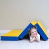 gymnastic mat Comet 150x100x10 three-piece - blue/yellow