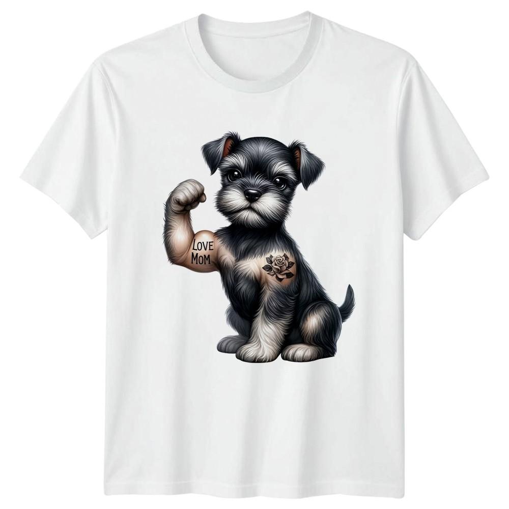 Schnauzer Love Mom Dog Pet Lover Animals Unisexs TShirt Unisexs Tee Graphic Unisex S