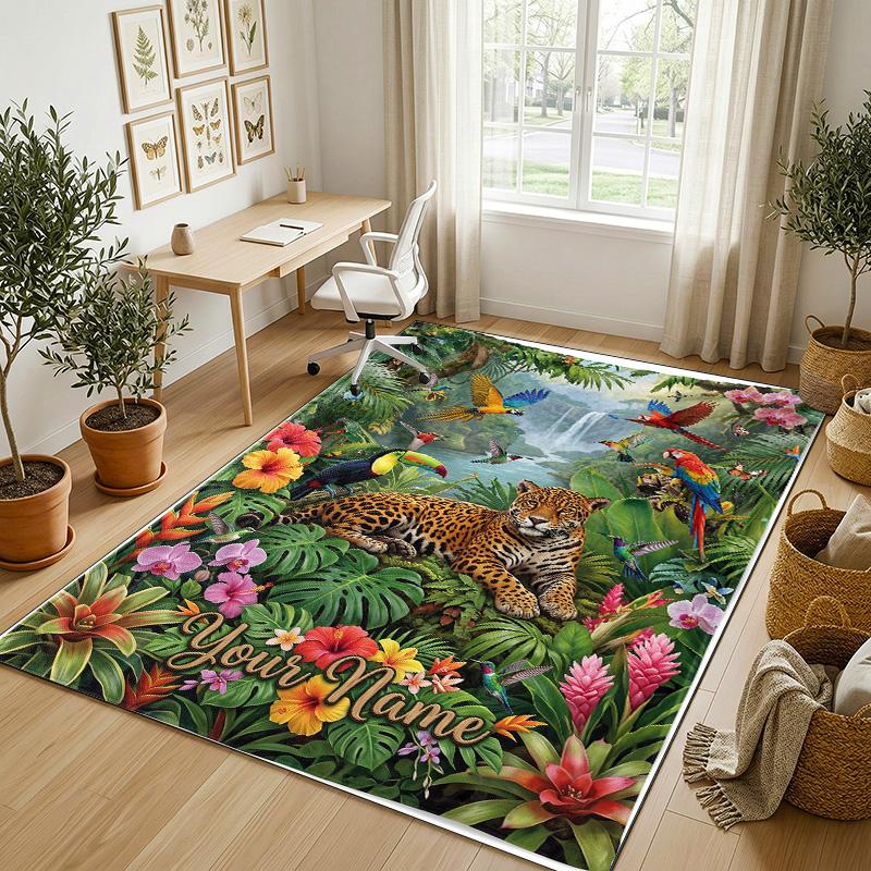 Journey Faith Theme Soft Crystal Velvet Rug Custom Name & Text Print Non Slip Floor Rug for Bedroom Living Room