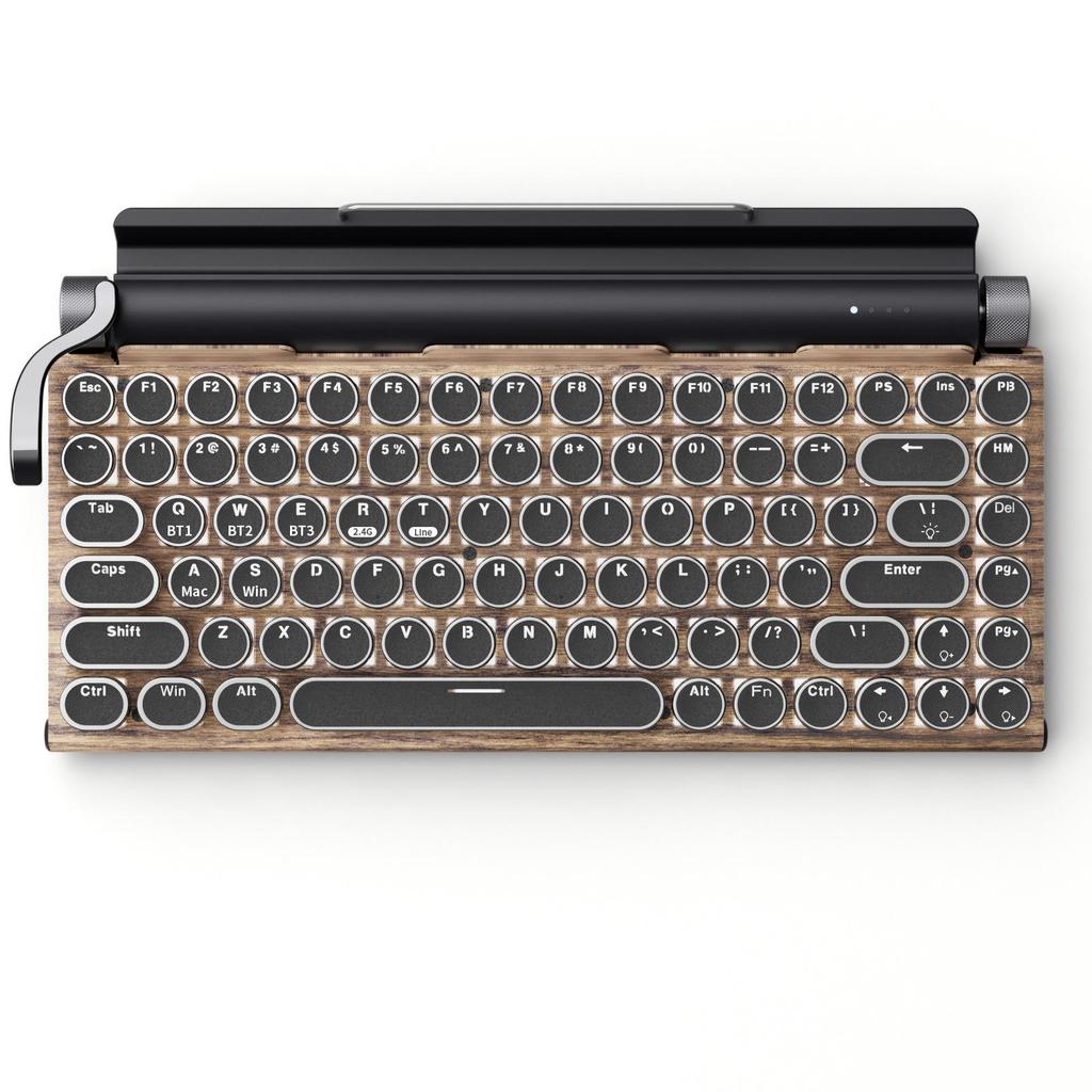 Retro Punk Mechanical Gaming Keyboard: Wired/Wireless Bluetooth with Blue Switch