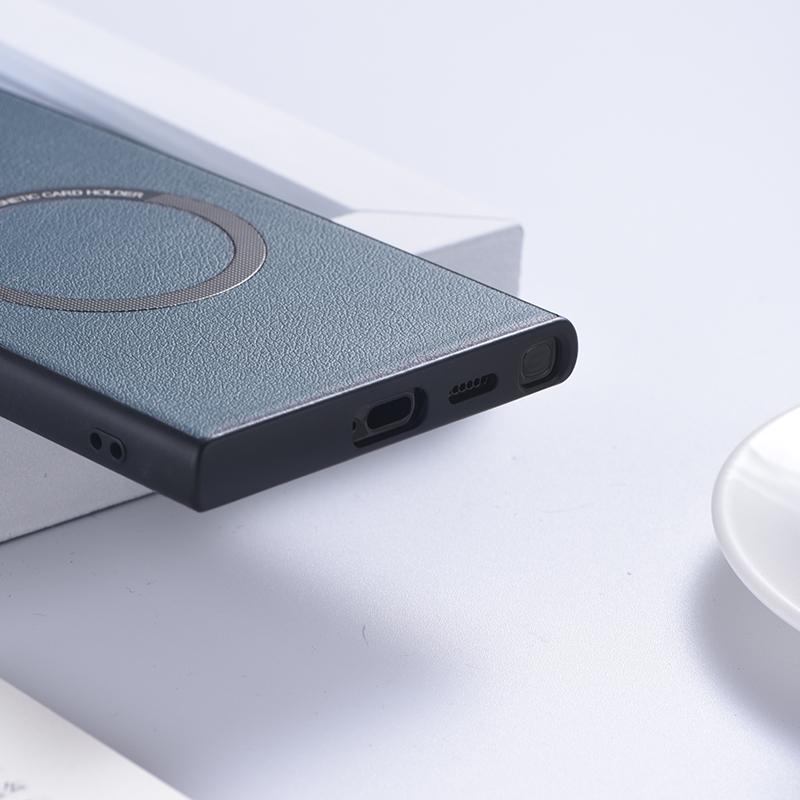 For Samsung Galaxy S24 Ultra Phone Magnetic Case Leather+TPU Cover