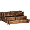3-Level Garden Bed with Ladder Design and Non-Woven Fabric for Crops Flowers 93x93x35 Cm Charred