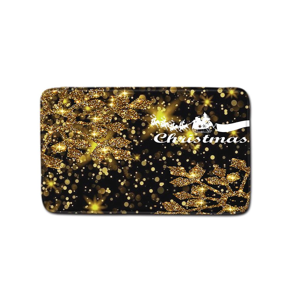 Christmas Shower Curtain Floor Mat Combination Four-Piece Set Kitchen Door Mat Bedroom Living Room Carpet