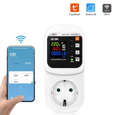 WIFI TY APP Smart Socket 16A LCD-scherm Socket met automatische reset AC 140-300V ingangsspanning