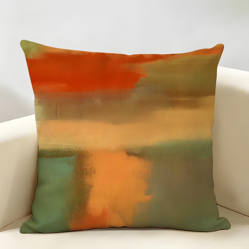 Modern Brushstroke Grunge Paint Pattern Cushion Cover Natural Linen Organic Fabric Printing Breathable Perfect For Home Decor