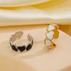 Temperament Stainless Steel Heart Ring for Women Adjustable Finger Rings Fashion Party Wedding