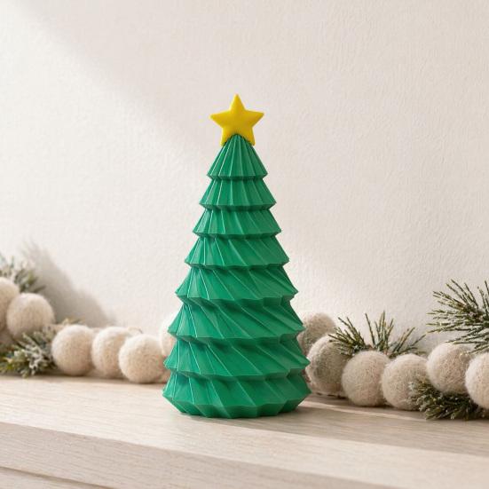 Festival Tree Ornament 3D Printed Christmas Figurine, Yellow Star Topper Statue, Mini Holiday Decor Decoration for Home Office, Gift Xmas