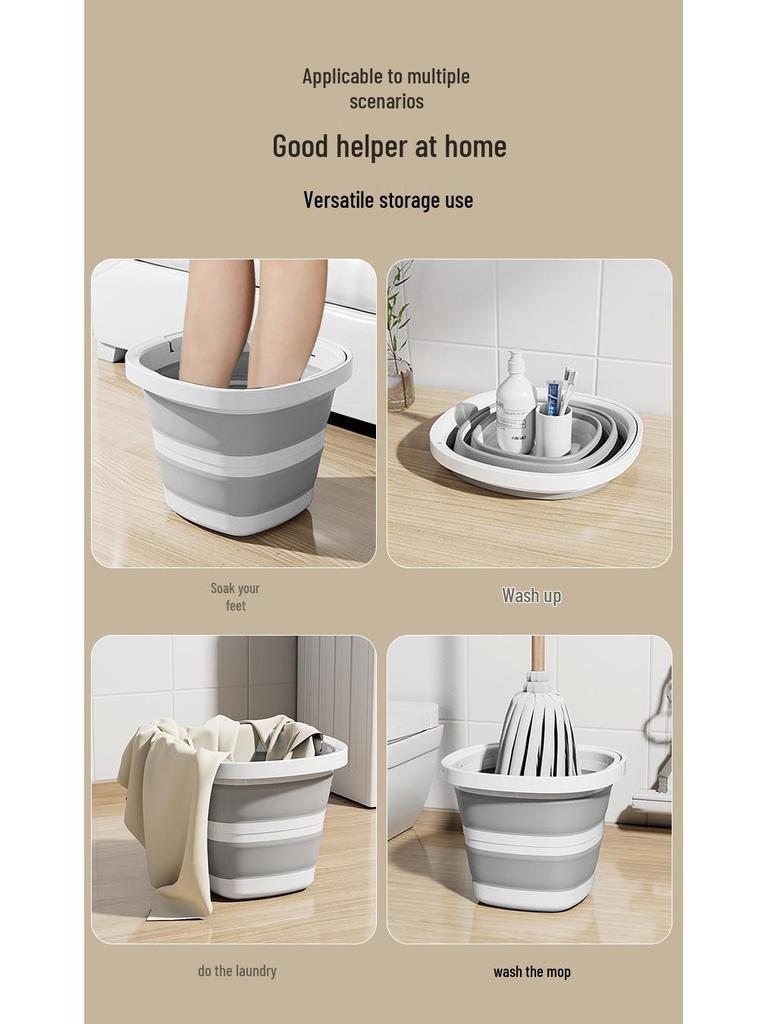 Skládací domácí plastový kbelík - Přenosný skládací kbelík pro kolej, cestování, venkovní aktivity a rybaření - K dispozici v malých a velkých velikostech.