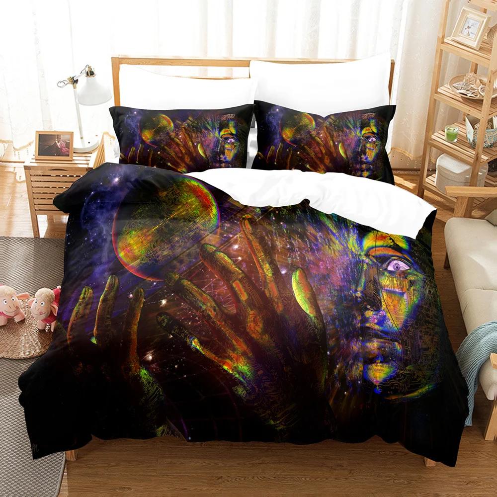 Abstract Art Duvet Cover Set Black and White Pattern King Queen Size for Kids Boys Girls Bedding Set Polyester Comforter Cover
