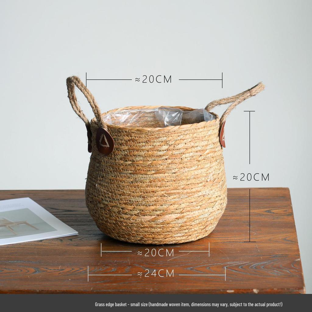 Nordic Rattan Floor Flower Pot Basket - Large Woven Cover for Decorative Monstera Plant