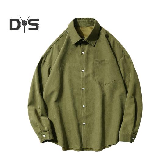 Men Shirt Lapel Long Sleeve Single Breasted Shirt Tops Solid Color Patch Pocket Casual Shirt Loose Fit Comfortable Fit Jacket