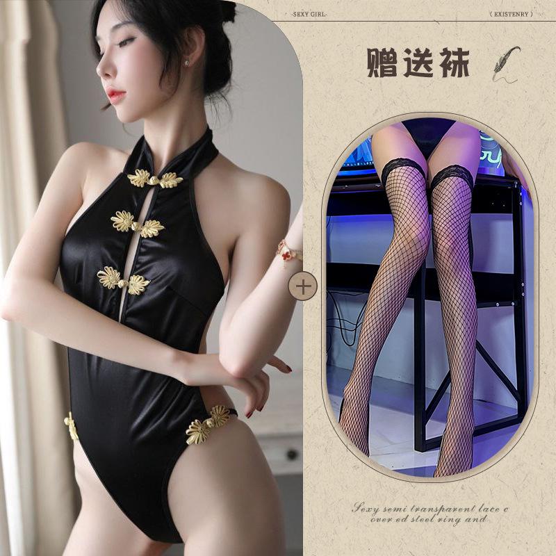 New sex underwear neck halter cheongsam sexy nightclub stage role play