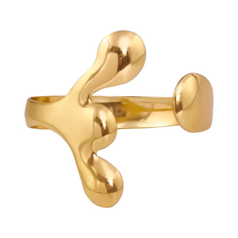 Exaggerated French Style Open Cuff Bracelet & Ring Set