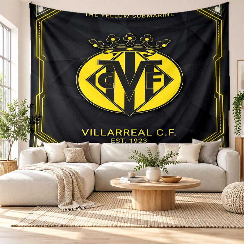 Villarreal FC Wall Tapestry, Soft Fabric Wall Hanging, Decorative Backdrop For Bedroom Home Wall Art