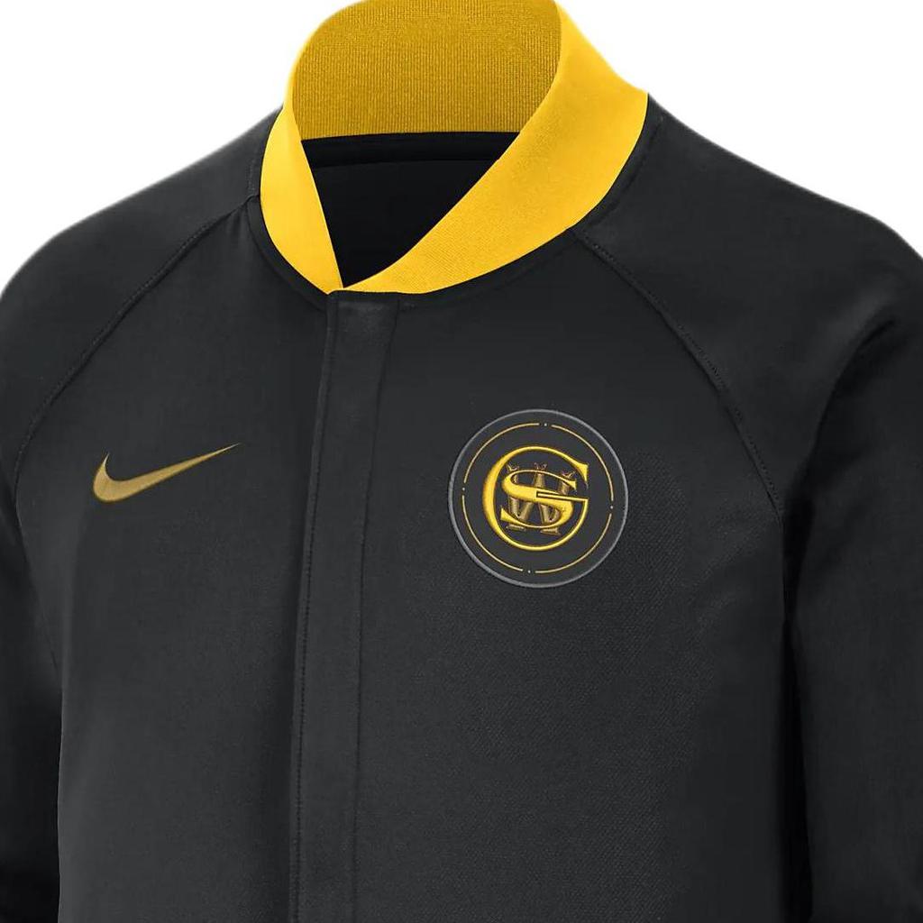 Nike Golden State Warriors Showtime City Edition Letter Print Color Block Casual Jacket Men Jacket Black FB3512-010