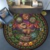 Dinosaur Glass Scene Round Area Rug Under Office Chairs Bedroom Living Room Home Decor