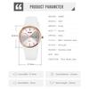 SKMEI Women's Silicone Waterproof Sports Watch Simple Casual Design with Date White