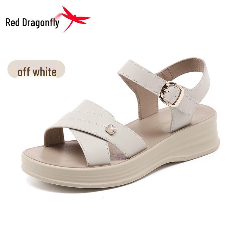 Red Dragonfly Women s Genuine Leather Height-Boosting Sandals - 2026 Summer Collection 39