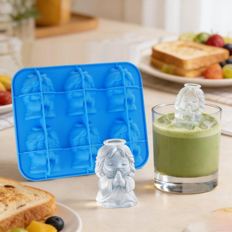 Ice Tray Silicone Molds 6 Cavities Prayer Figure Silicone Molds For Making Chocolate Jelly Candies Cocktails Drinks