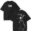 Sword Art Online Kirito & Asuna Vintage Washed T-Shirt Anime Couple Graphic Black Cotton Oversized Streetwear Tee