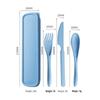 Wheat Straw Travel Cutlery Set: Knife, Fork, Spoon with Storage Box