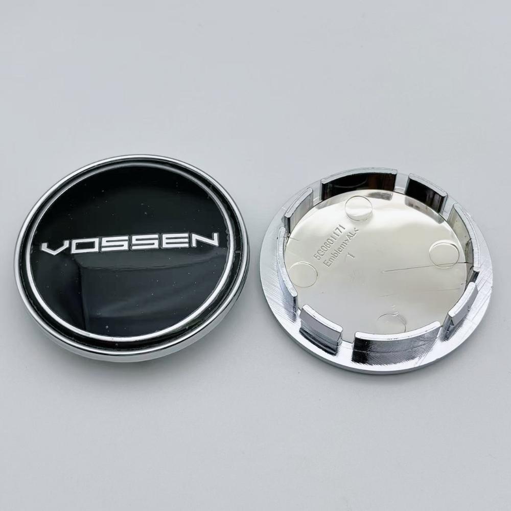 4pcs 65MM O.D / 56MM I.D New Style Car Wheel Center Caps With Vossen Logo Bagde Wheels Hub Rim Hubcaps Cover Replace Accessories