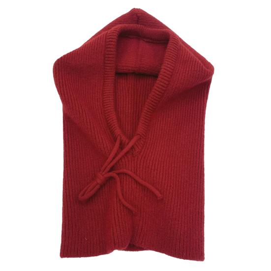Scarf Hat Solid Color Adjustable Straps Winter Knitted Hat Head Neck Ear Protection Cold Weather Accessories
