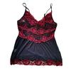 2 Pcs/Set Women Nightdress Panties Set Low-cut V Neck See-through Mesh Flower Embroidery