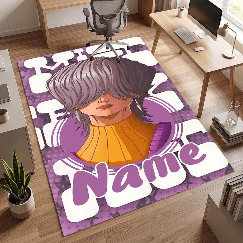 Mystery (1) Personalized Name Office Carpet Stylish Decor for Living Room Bedroom Kitchen