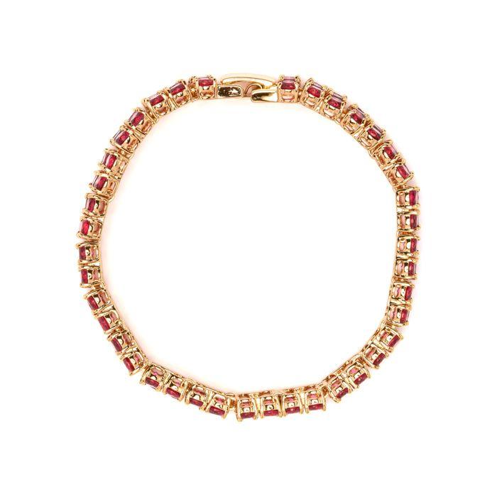 Bracelet - LUXENTER - Uriom - 18 Carat Gold Plated - Red Ruby Zirconia - Woman