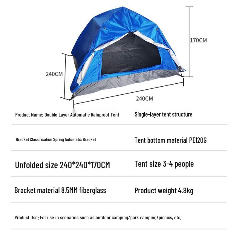 Automatic Double-Layer Rainproof Tent