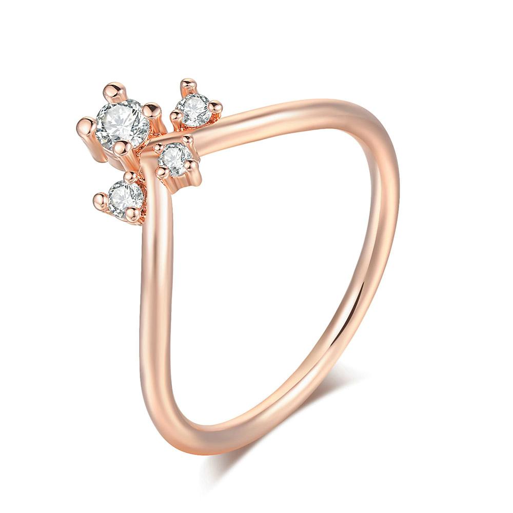 

ZHOUYANG V Shape Rings For Women Simple Unique Small Zircon 3 Color Daily Birthday Gifts Finger Ring Fashion Jewelry R913 5