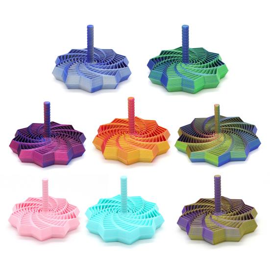 Expandable Sensory Fidget Star 3D Printed Fractal Stress Relief Toy Whirling Spiral Design Fidget Toy with Handle for Anxiety Relief Focus Enhancement