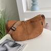 Korean Style Corduroy Shoulder Bag Cotton Cloth Canvas Handbag Solid Color Shoulder Bag  All-match