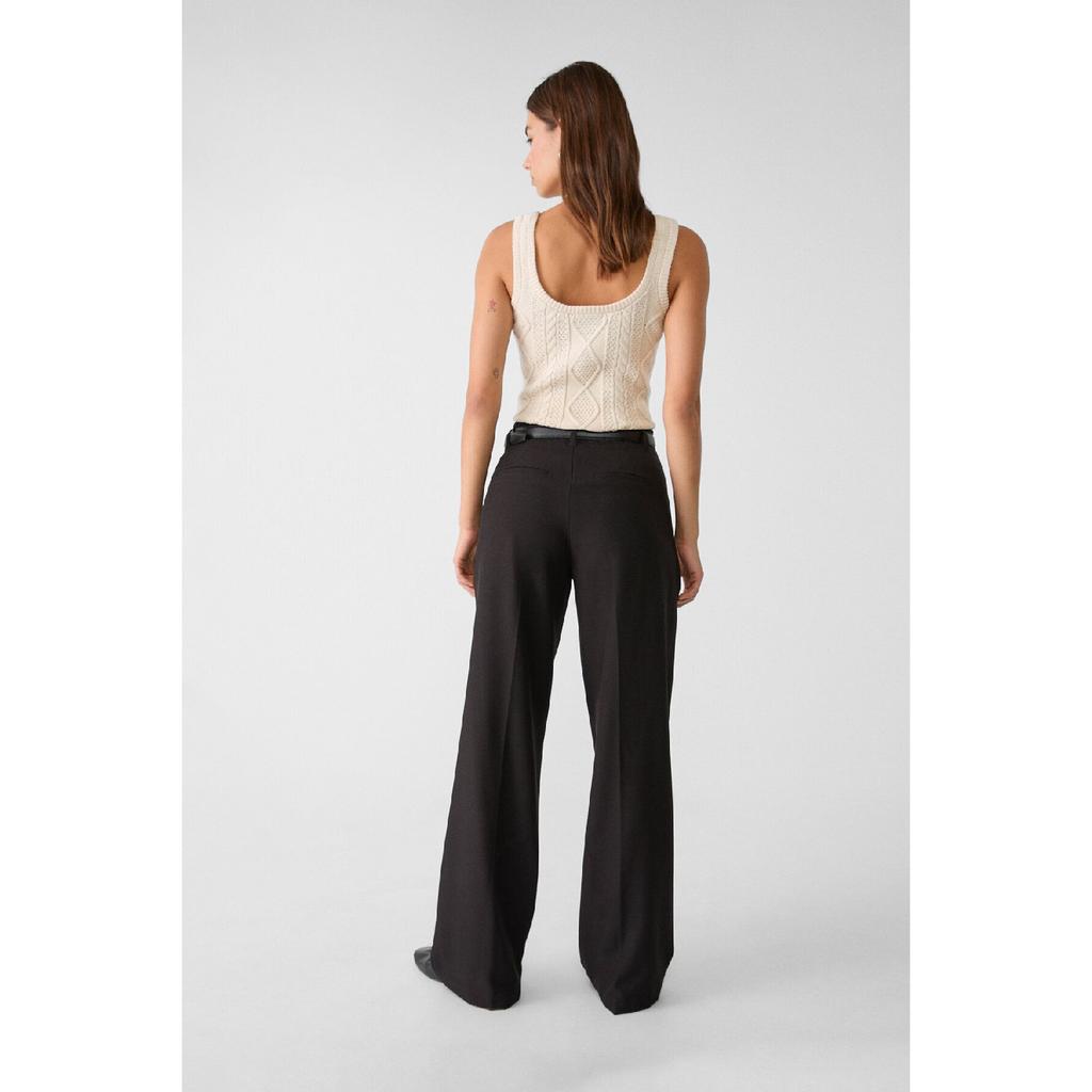 Straight Fit Fabric Pants