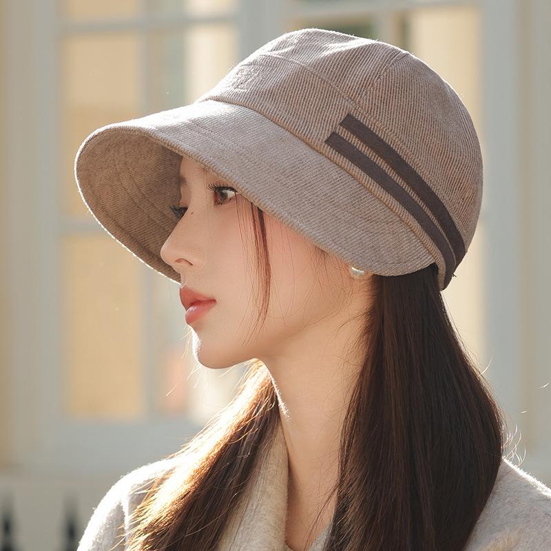 Autumn and winter big head circumference hat women's casual versatile equestrian hat outdoor travel cap sunshade bucket hat