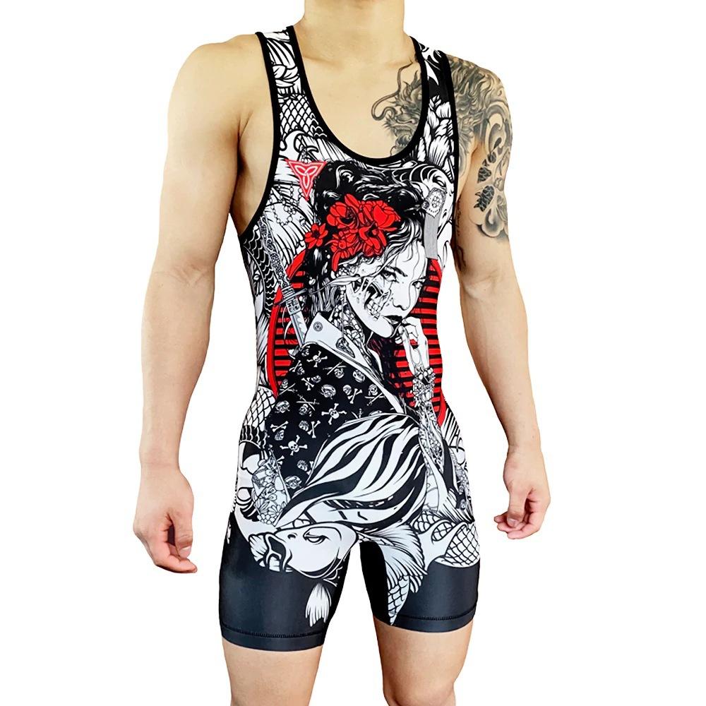 Wrestlewear onesie men`s adult weight training