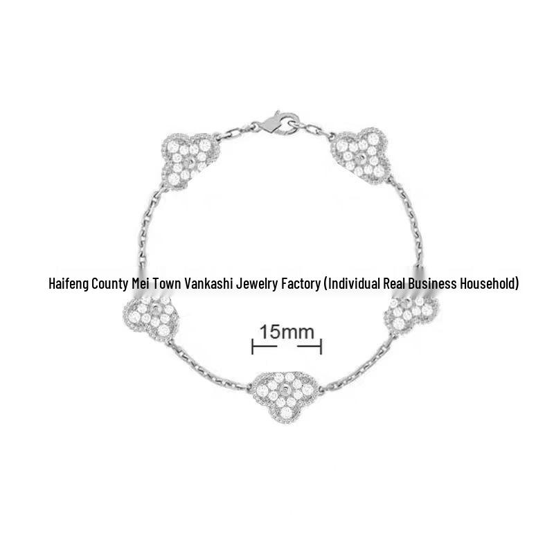 Bransoletka V Gold z Różowego Złota 18K z Koniczyną na Szczęście, Fioletowym Chalcedonem i Czerwonym Agatem dla Kobiet