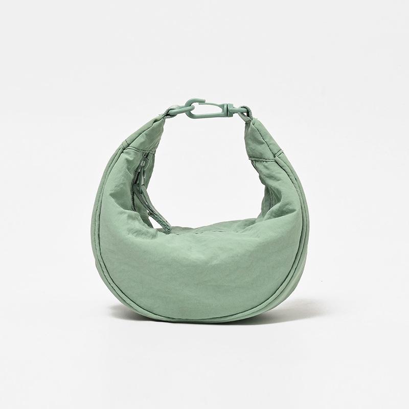 Small Dumpling Bag for Women Solid Color Nyl Hobos Messenger Bags Simple Design Female Hook Clutch Purse Shoulder Bag Handbag