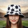 Folding Soccer Pattern Bucket Cap Korean Style Football Fisherman Hat Sunscreen Basin Cap  Work