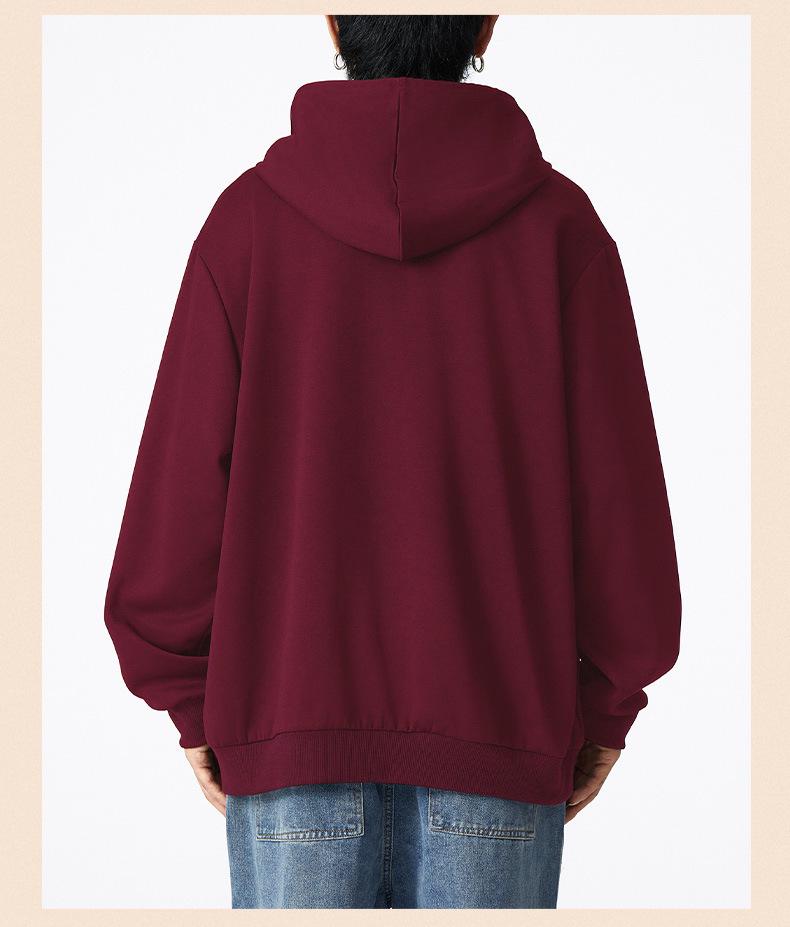 Men's Plus Size Red Hoodie 2026 New Year Sport Casual Long Sleeve Top