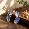 Popular hand-painted enamel color stud earrings double oval splicing design commuting personality versatile light luxury hot-selling earrings