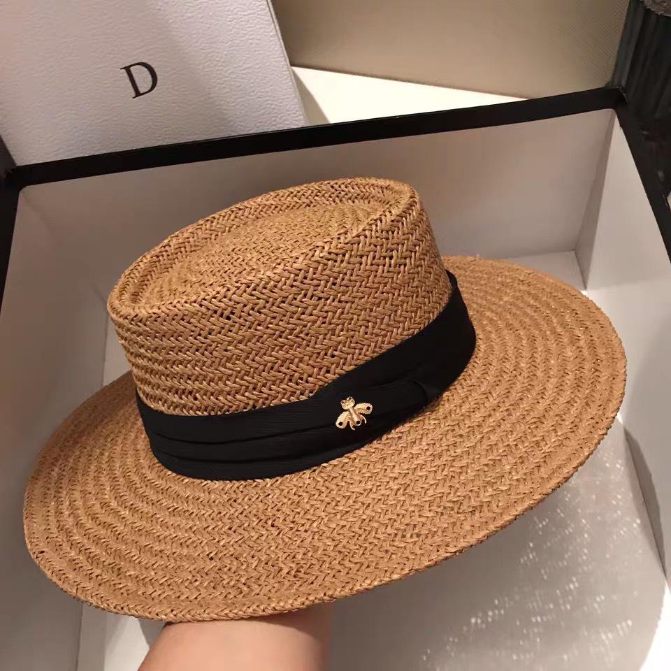 Styling Concave Top Hat Summer Big Eaves Sunshade UV Protection Straw Mat Woven Straw Hat Fashion European Station Women