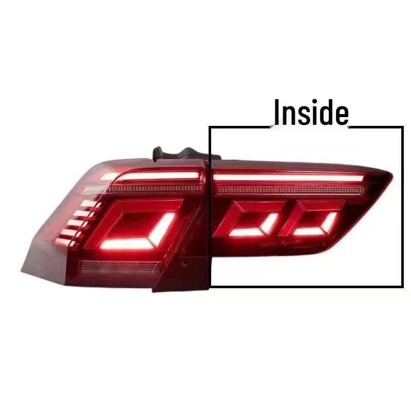 Compatible with 22-23 Volkswagen Tiguan L: LED Rear Tail and Brake Light Assembly with Anti-Rear-End Light Cover.